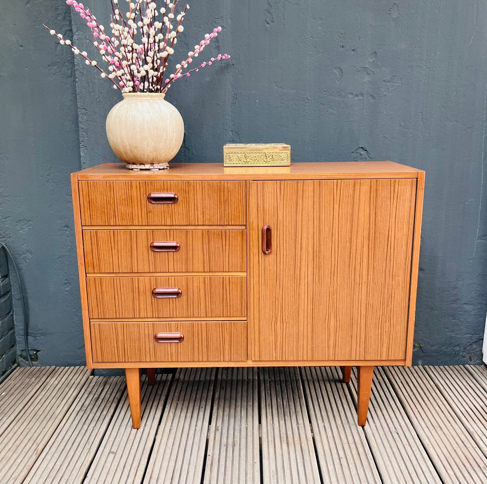 Vintage ladekast / dressoir, Huis en Inrichting, Ophalen, 50 tot 100 cm, Zo goed als nieuw, 3 of 4 laden