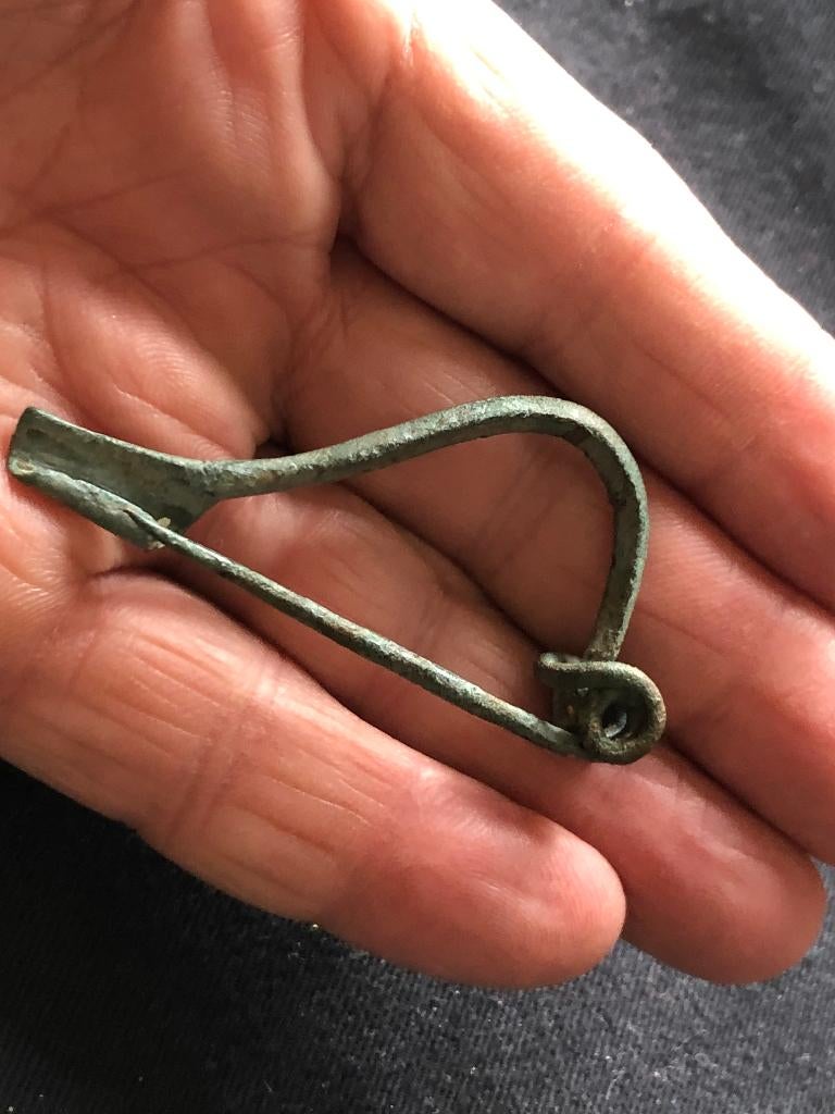 Bodemvondst complete Keltische DRAAD FIBULA top exemplaar!, Enlèvement ou Envoi