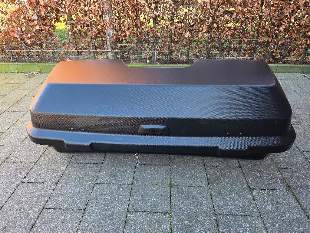 Thule fietsendrager + koffer, Ophalen, 2 fietsen, Zo goed als nieuw, Trekhaakdrager