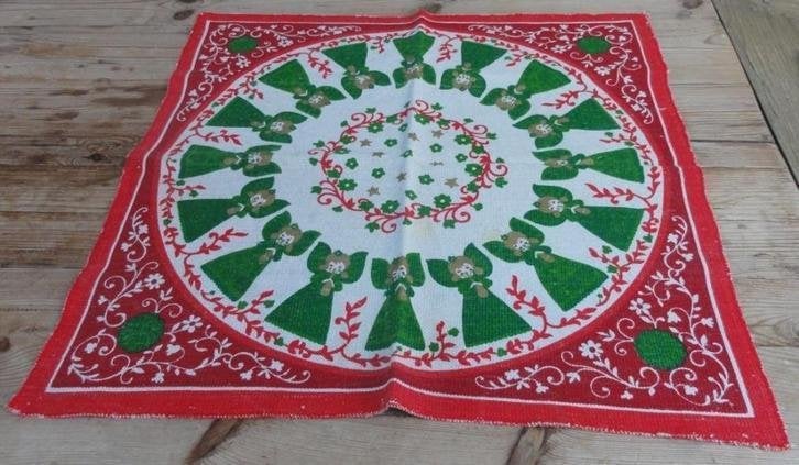 Vintage tafel/ kerstboom kleedje, engelen, Scandinavië KERST, Diversen, Gebruikt, -, -, Ophalen of Verzenden