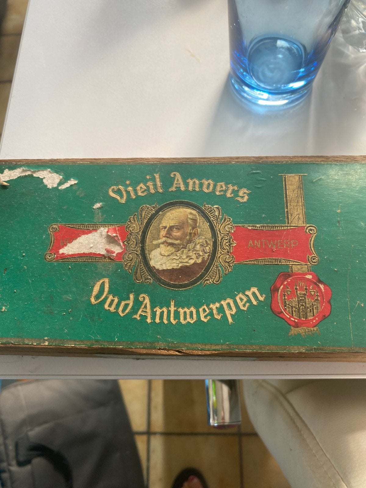 Vintage houten sigarendoos Verellen ‘Oud Antwerpen’, Verzamelen, Ophalen of Verzenden, Gebruikt