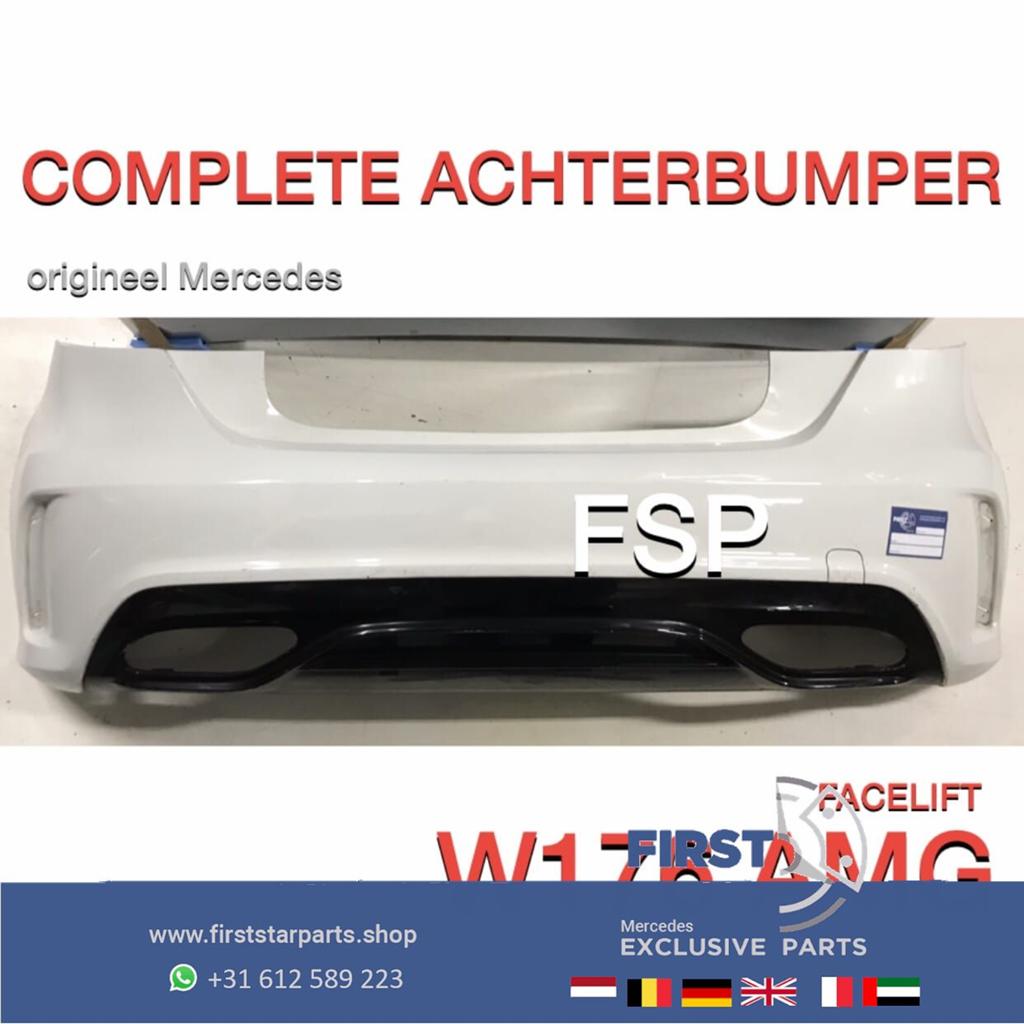 W176 FACELIFT AMG ACHTERBUMPER WIT + DIFFUSER ORIGINEEL, Auto-onderdelen, Carrosserie, Bumper, Mercedes-Benz, Achter, Gebruikt