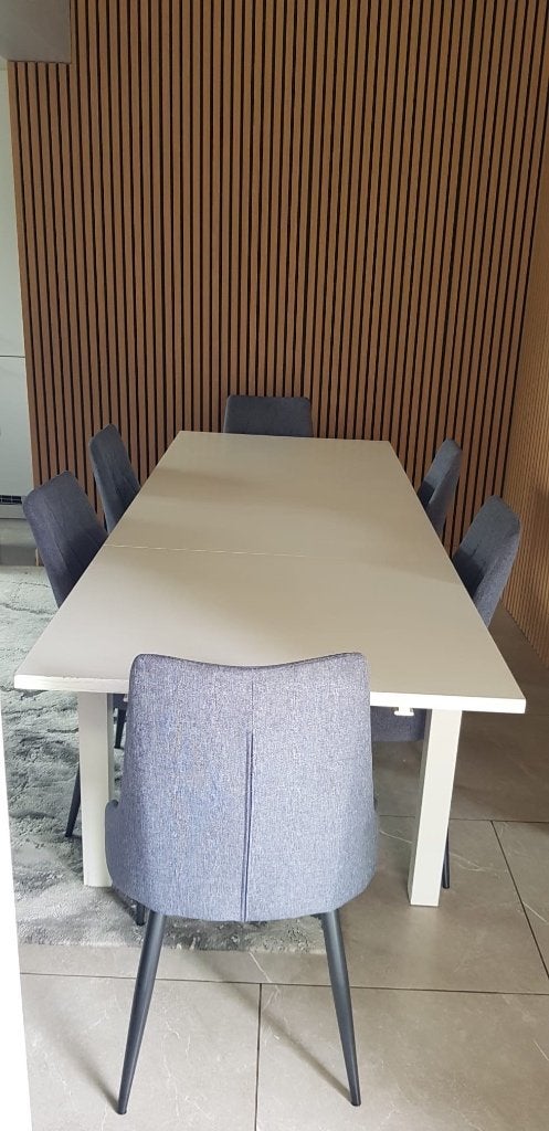 Tafel + 6 stoelen, Huis en Inrichting, Tafels | Eettafels, Ophalen, Gebruikt, Vijf personen of meer, Rechthoekig
