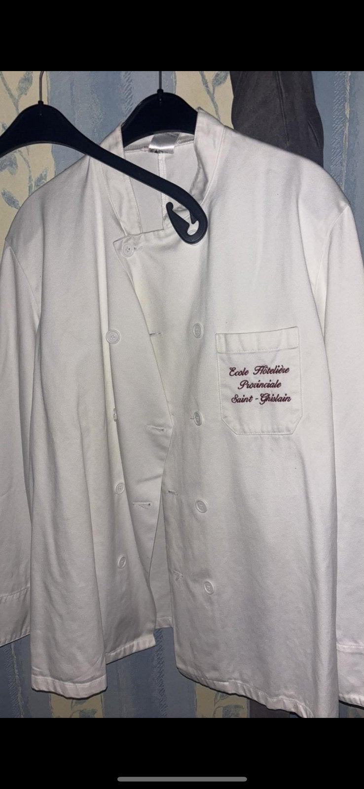 Veste cuisine bleu sarau ensemble complet x2, Enlèvement, Comme neuf, Bleu
