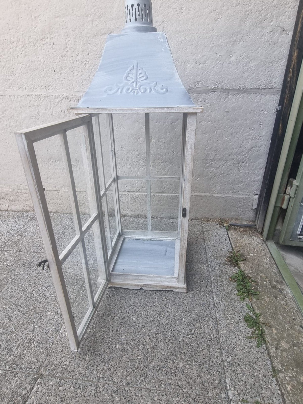 Lantaarn hang of grond model met deurtje voor kaars 75cm h, Tuin en Terras, Ophalen