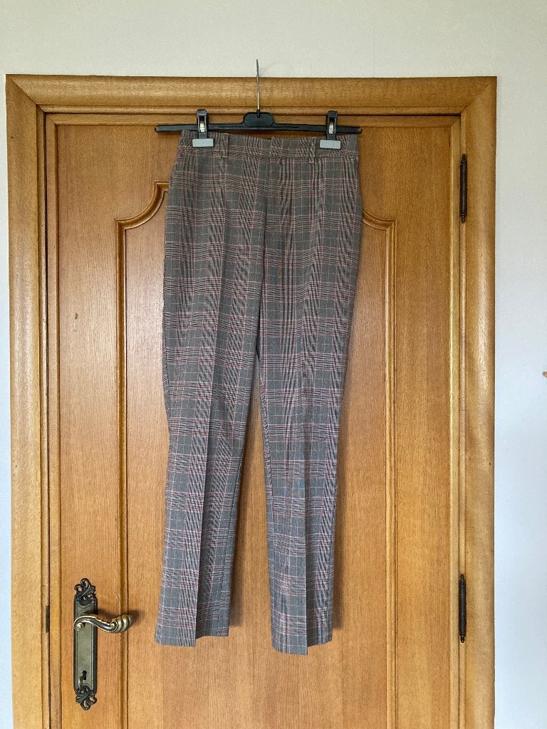 Lange broek (geruit bruin en oranje) Sora, maat 36, Enlèvement ou Envoi, Taille 36 (S), Comme neuf, Brun