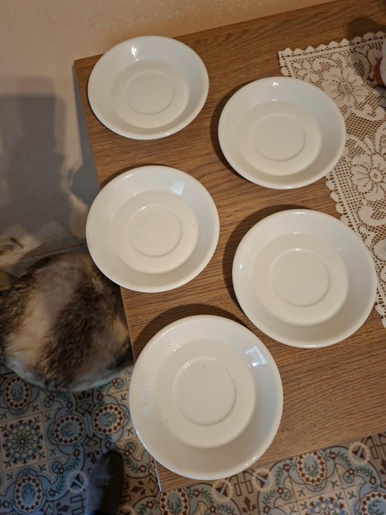 5 Witte onderborden, Ophalen of Verzenden, Gebruikt, Bord(en)