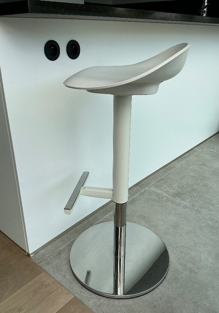 Barkruk wit, Huis en Inrichting, Ophalen, Gebruikt, 60 tot 90 cm, 1 kruk