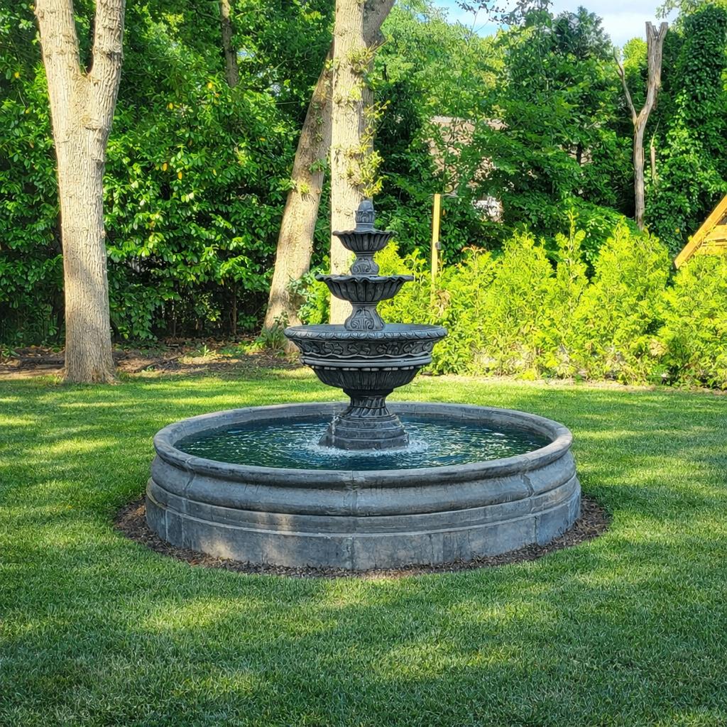 Bord d'étang approfondi avec fontaine, Jardin & Terrasse, Pièces d'eau & Fontaines, Neuf, Fontaine, Béton, Enlèvement
