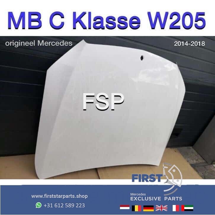 W205 C43 AMG motorkap zwart wit grijs Mercedes C Klasse 2014, Gebruikt, -, Ophalen of Verzenden, -