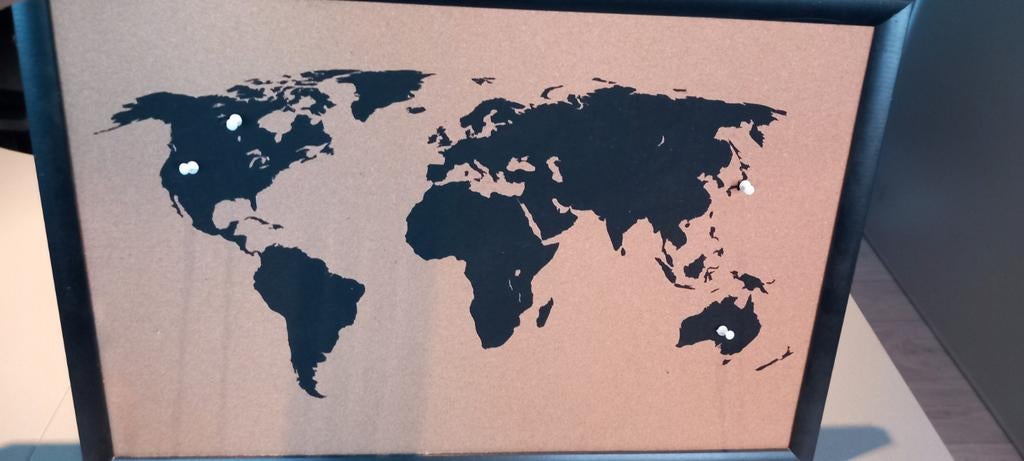 Wereldkaart prikbord, Huis en Inrichting, Ophalen