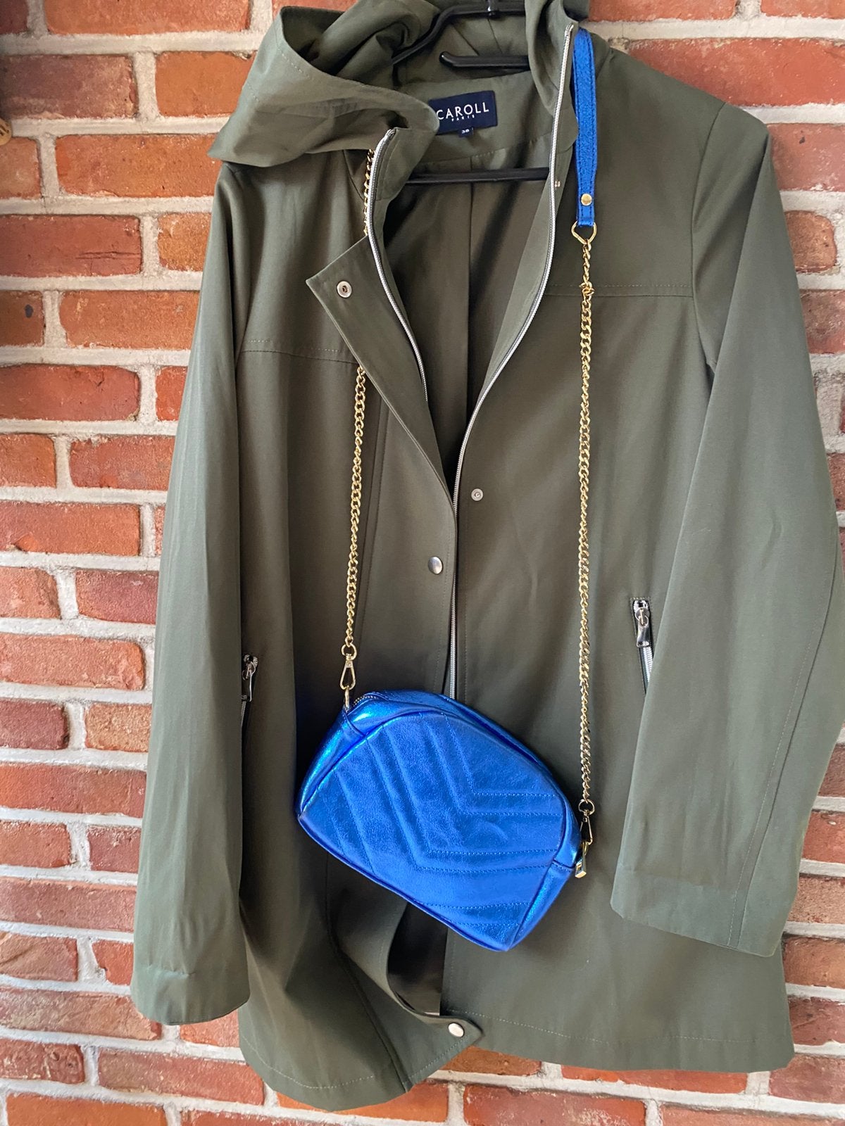 Handtasje metallic blauw, Ophalen of Verzenden, Zo goed als nieuw, Blauw, Handtas