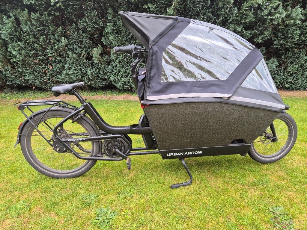 Urban Arrow Family Bosch Performance Plus 500Wh Black, Fietsen en Brommers, Gebruikt, 3 kinderen, Huif, Schijfrem