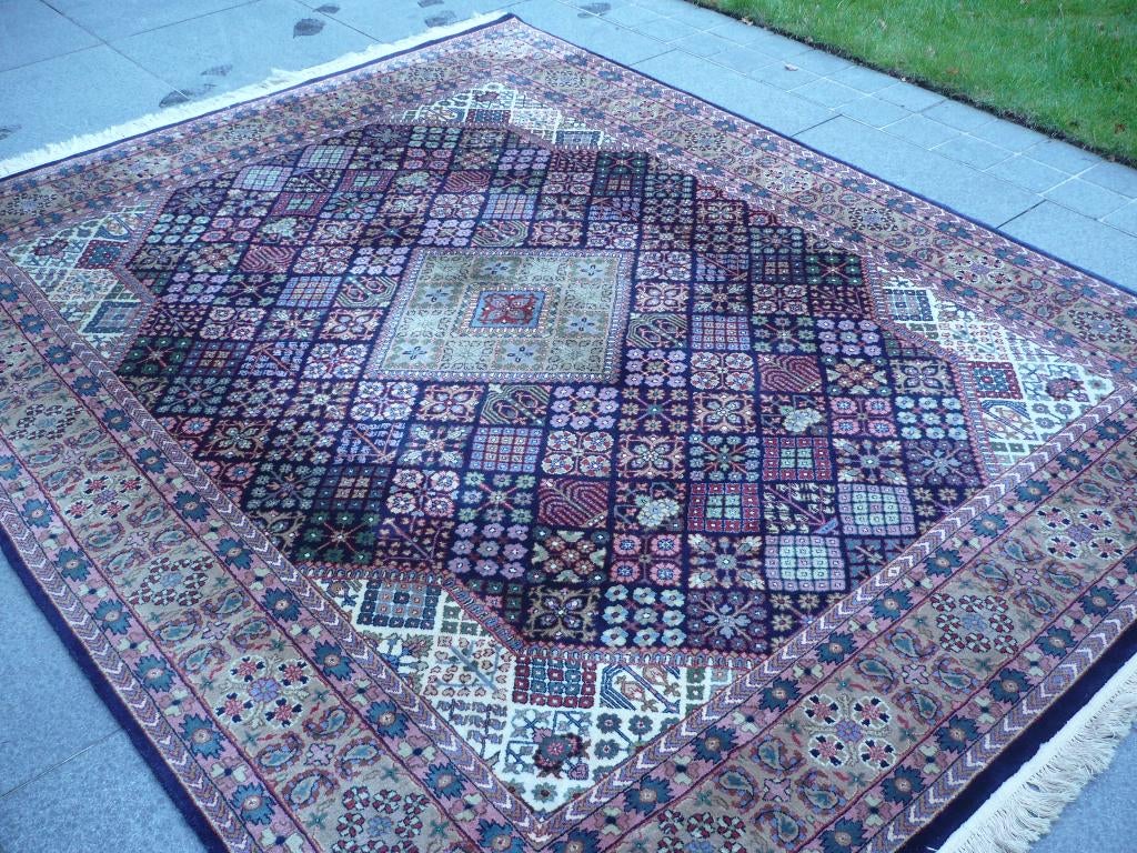Handgeknoopt indisch wollen tapijt 2m op 2.25m, Ophalen, Gebruikt, Overige kleuren, 150 tot 200 cm