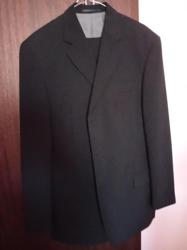 Heren kostuum zwart, Kleding | Heren, Kostuums en vesten, Ophalen, Zo goed als nieuw, Maat 52/54 (L), Zwart