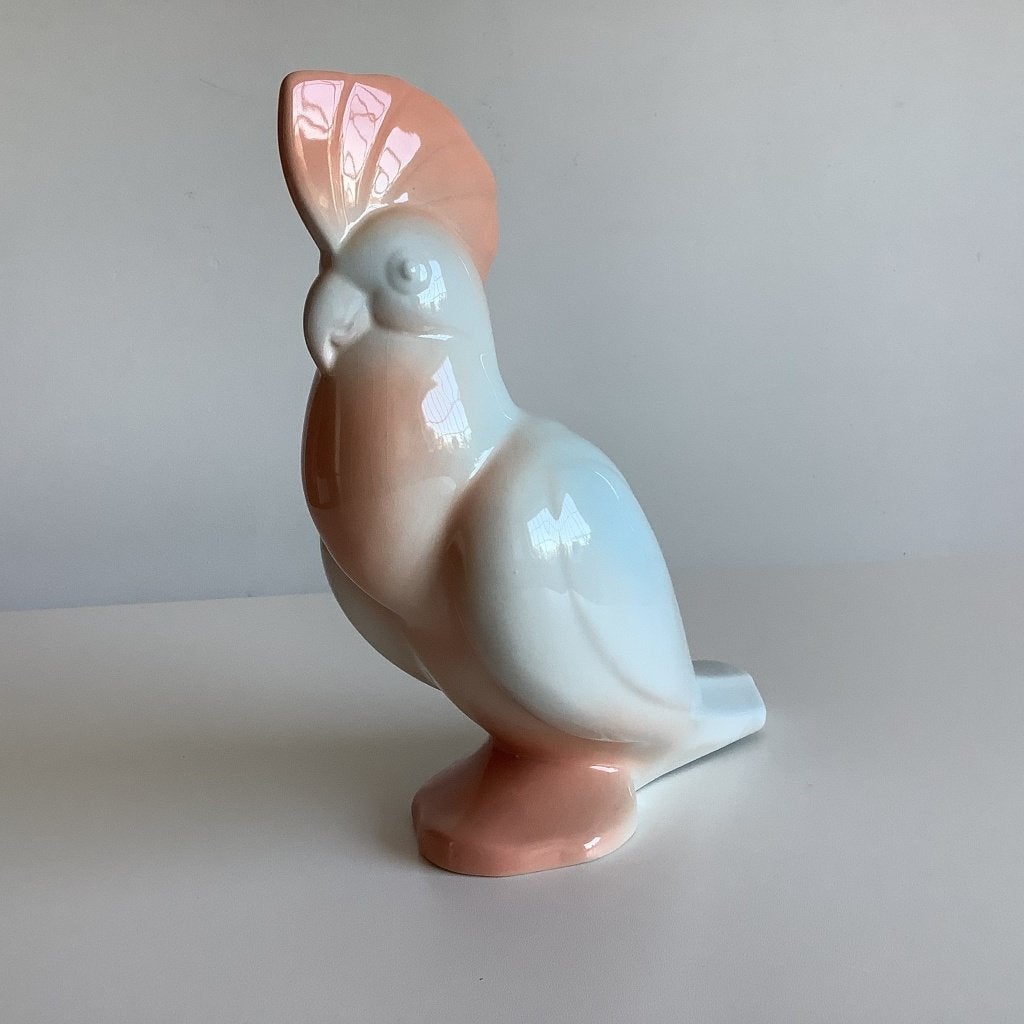 belle statue vintage d'un cacatoès en céramique, Enlèvement ou Envoi, Comme neuf, Animal