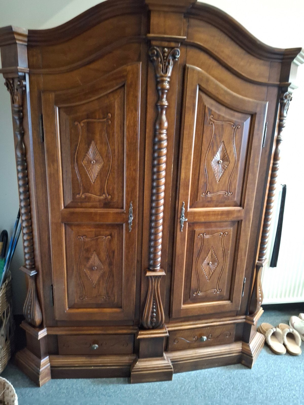 halkast kersenhout,1helft voor jassen anderhalf legplanken, Huis en Inrichting, Ophalen
