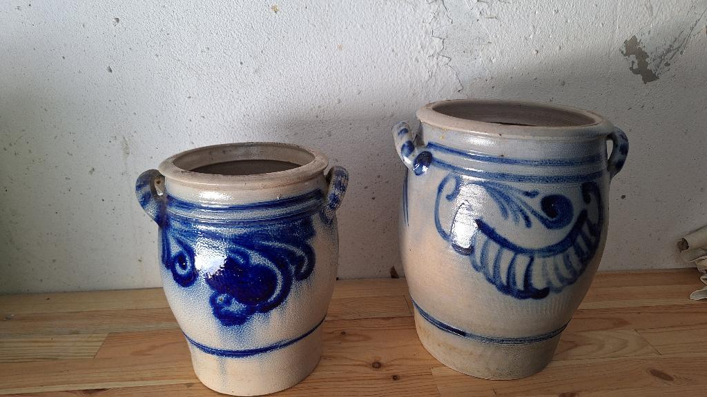 2 antieke boterpotten, Ophalen, Overige materialen