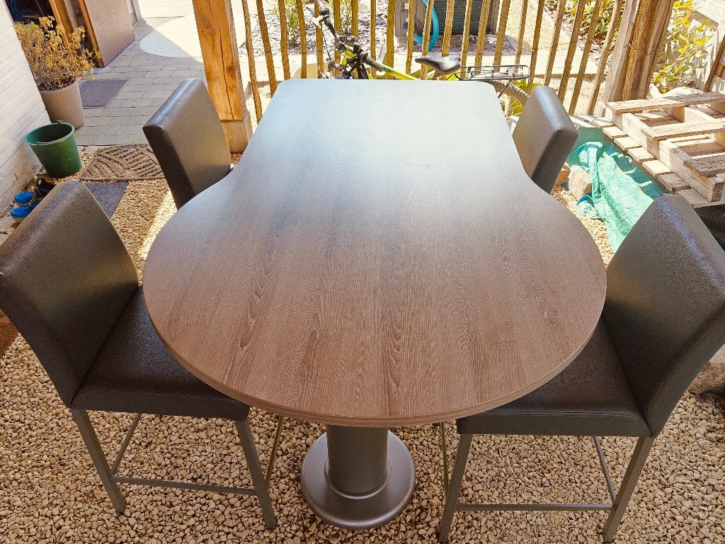 Bartafels met krukken, Maison & Meubles, Enlèvement, Comme neuf, Y compris les chaises de bar