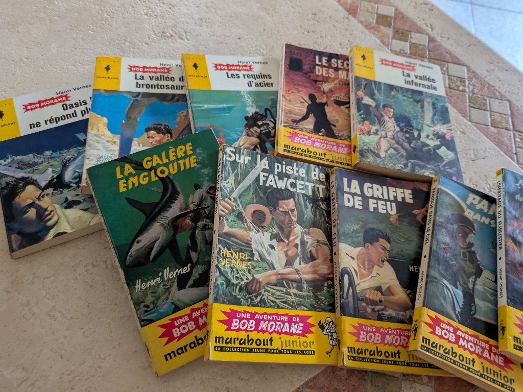 Lot de 10 "Bob Morane" (marabout junior) pour 8,5€., Livres, Envoi, Utilisé, Henri Vernes.