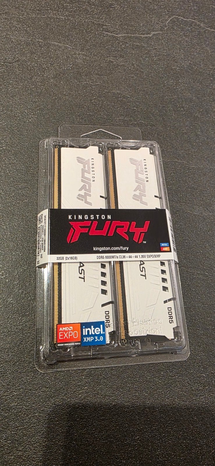 Kingston FuryBeast DDR5 6000 MHz 32 GB 2 x 16 GB CL36 AMD Ex, Computers en Software, 32 GB, Nieuw, Ophalen of Verzenden, Desktop