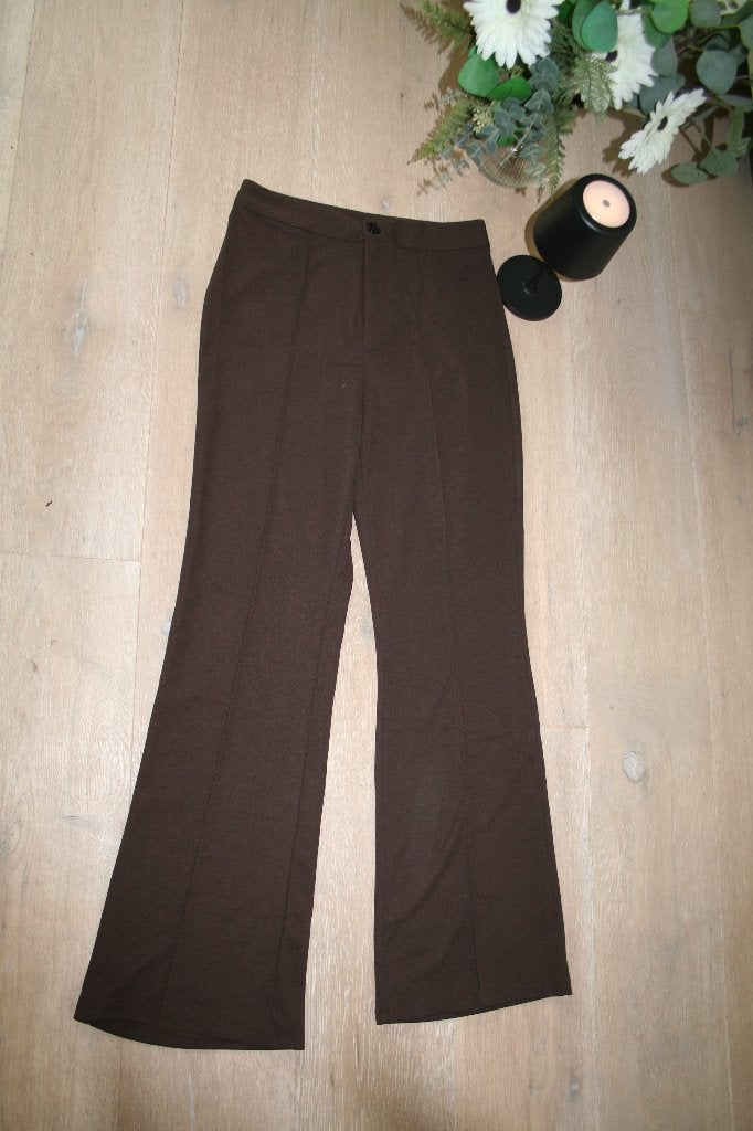 Maat 38 - SHEIN - bruine pantalon, Kleding | Dames, Broeken en Pantalons, Ophalen of Verzenden, Zo goed als nieuw, Maat 38/40 (M)