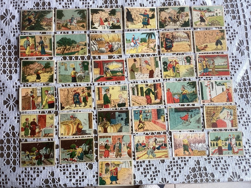 37 prenten chromos CHOCOLAT ACKERMANS ALI-BABA, Collections, Enlèvement ou Envoi, Utilisé
