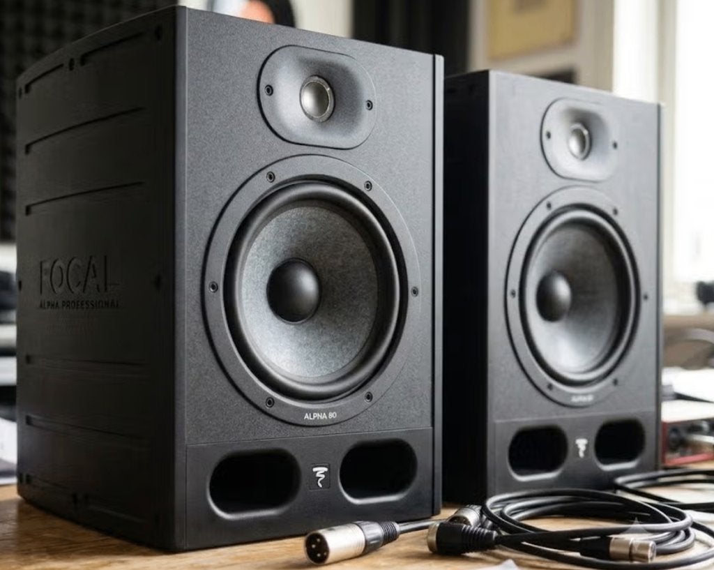 Set van 2 Focal Alpha 80 Actieve Studio Monitors, TV, Hi-fi & Vidéo, Enceintes, Comme neuf, Moniteur de studio, 120 à 150 watts