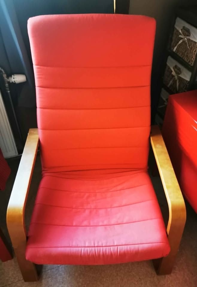 Fauteuil tissu rouge, Maison & Meubles, Enlèvement, Utilisé
