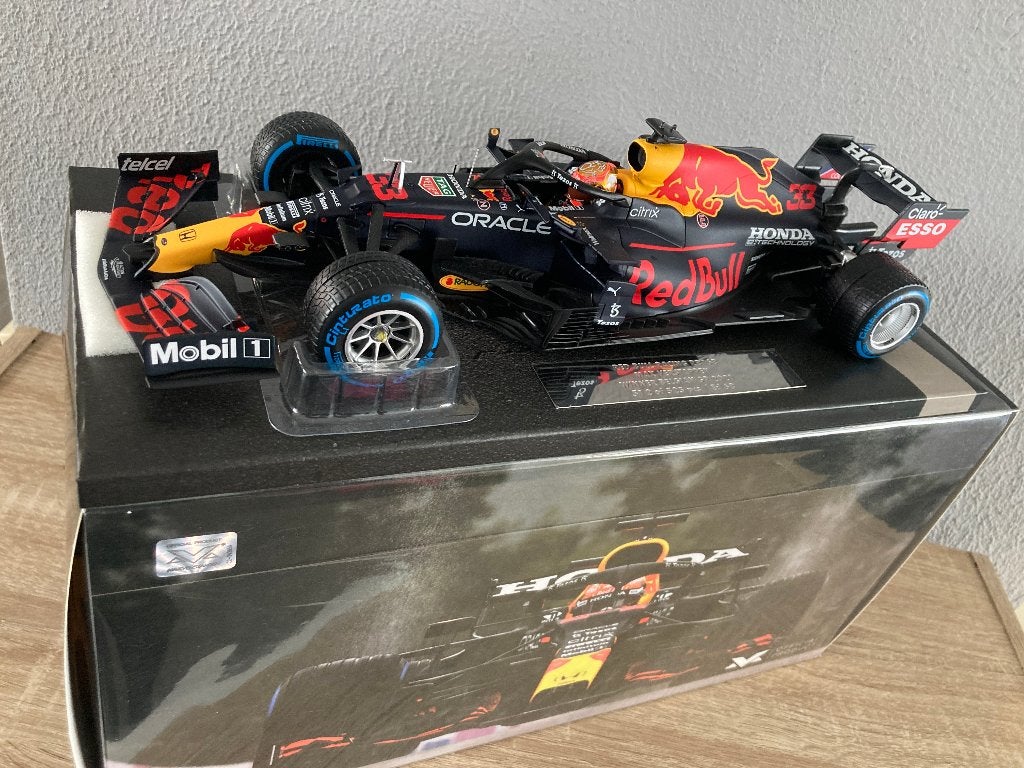Max Verstappen editie 68 1:18 Winner Belgian GP 2021 RB16B, Verzamelen, Ophalen of Verzenden, Nieuw, Formule 1