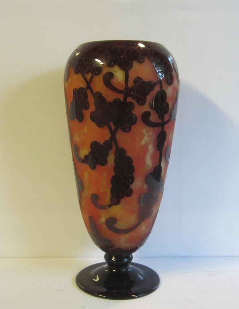 Vase Le Verre Français ancien Ch Schneider vers 1924-1927, Envoi