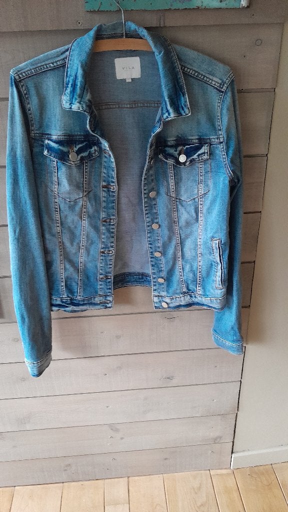 Jeansvest, Ophalen of Verzenden, Zo goed als nieuw, Maat 42/44 (L)