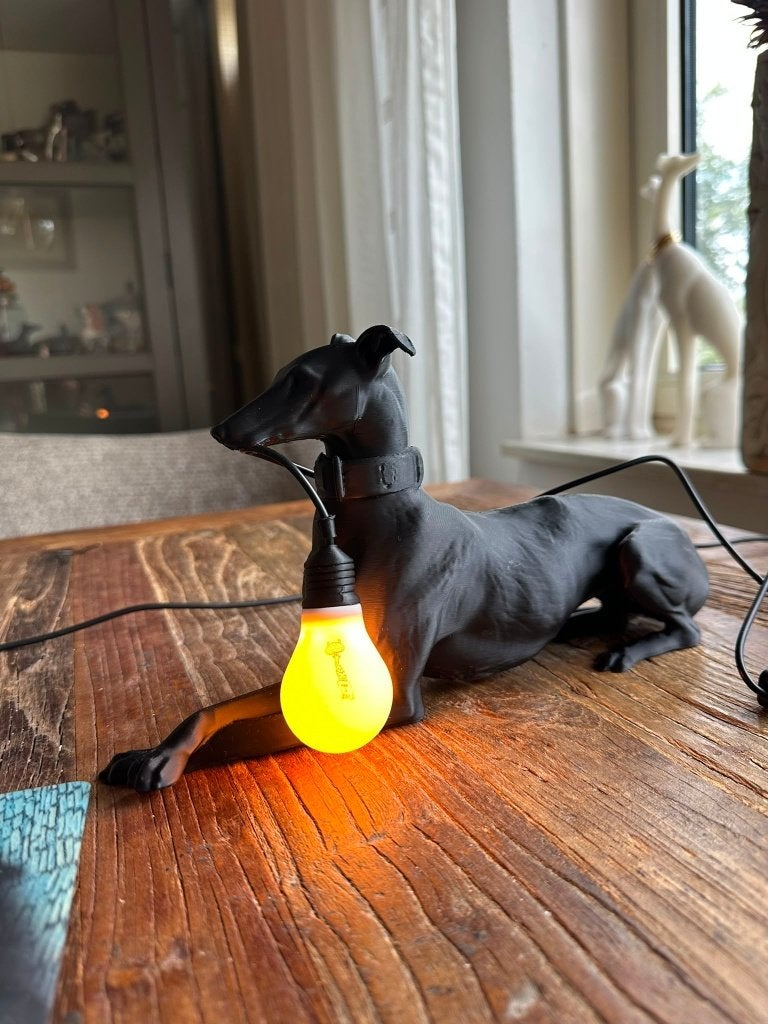 windhond sculptuur lamp whippet greyhound, Beige, Ophalen of Verzenden