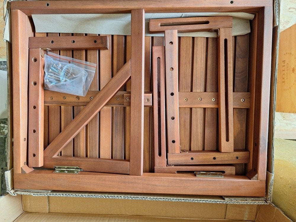 Balkontafel opklapbaar acaciahout, Tuin en Terras, Ophalen, Nieuw, Rechthoekig, Hout