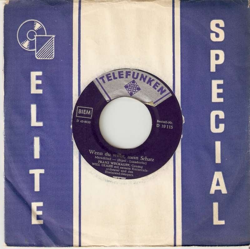 single Franz Weckauff - Wenn du willst, mein schatz, 7 inch, Zo goed als nieuw, Overige typen, Schlager