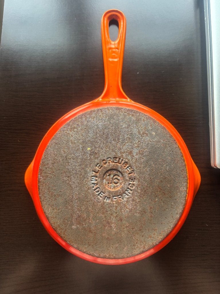 Le creuset pannetje, Ophalen, Gietijzer, Met schenktuit, Le Creuset