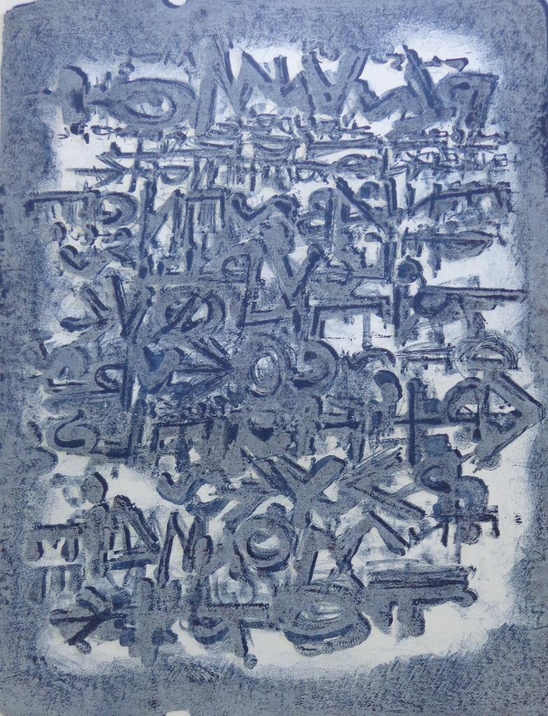 THEO KERG / PAS UN MOT TENDRE / KLEURLITHO / 65x50cm / SIG, Antiquités & Art, Art | Lithographies & Sérigraphies, Signé, Enlèvement ou Envoi