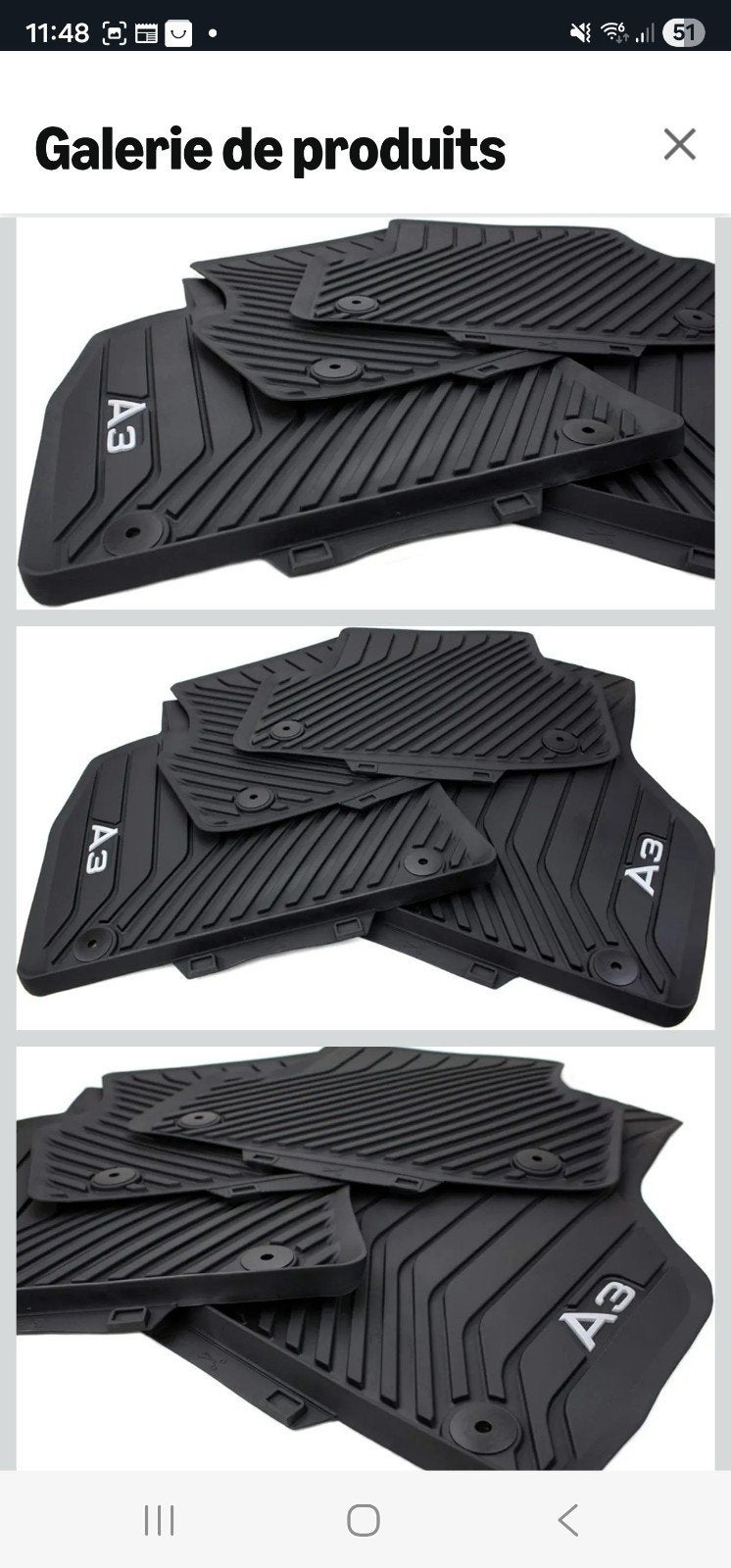 5x originele Audi A3 rubbermatten, Ophalen