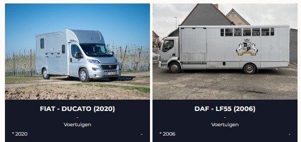 2 paardencamionette FIAT DUCATO+DAF LF55 paardenvrachtwagen, Dieren en Toebehoren, Ophalen, Gebruikt, Overige materialen, Overige typen