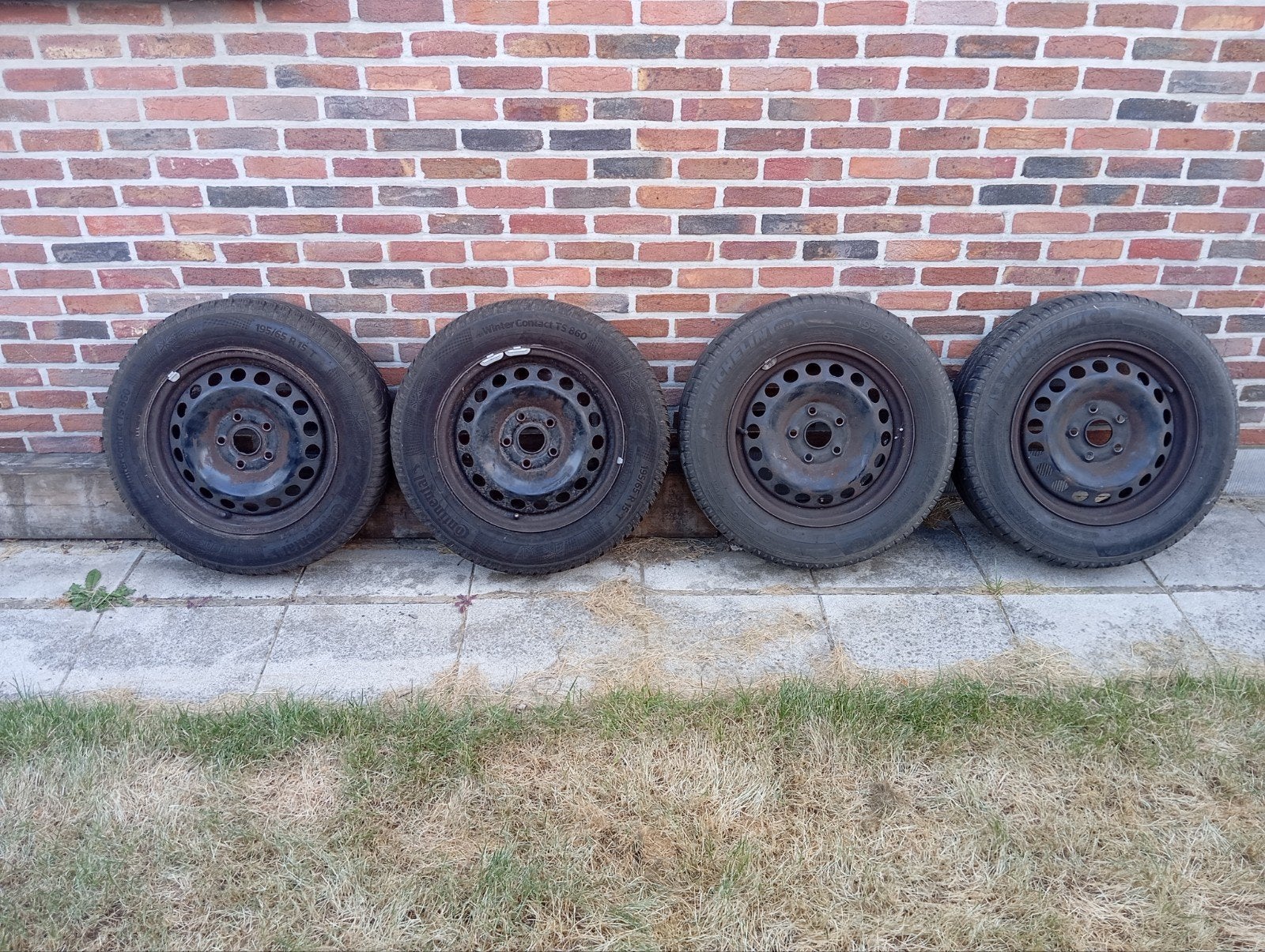 Set Stalen Velgen Volkswagen / VAG - 5x112 - 15 inch (ET47), Enlèvement, Utilisé, Volkswagen
