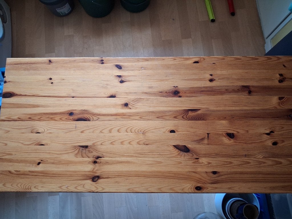 Table haute en sapin, Antiquités & Art, Enlèvement