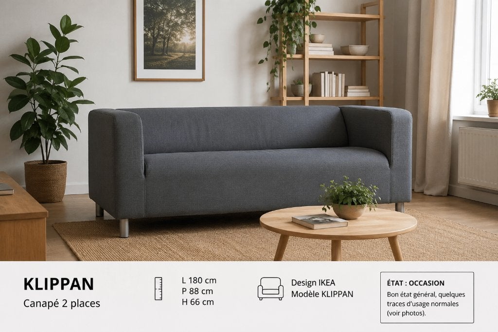 Canapé ikea klippan occasion à vendre, Enlèvement, Utilisé