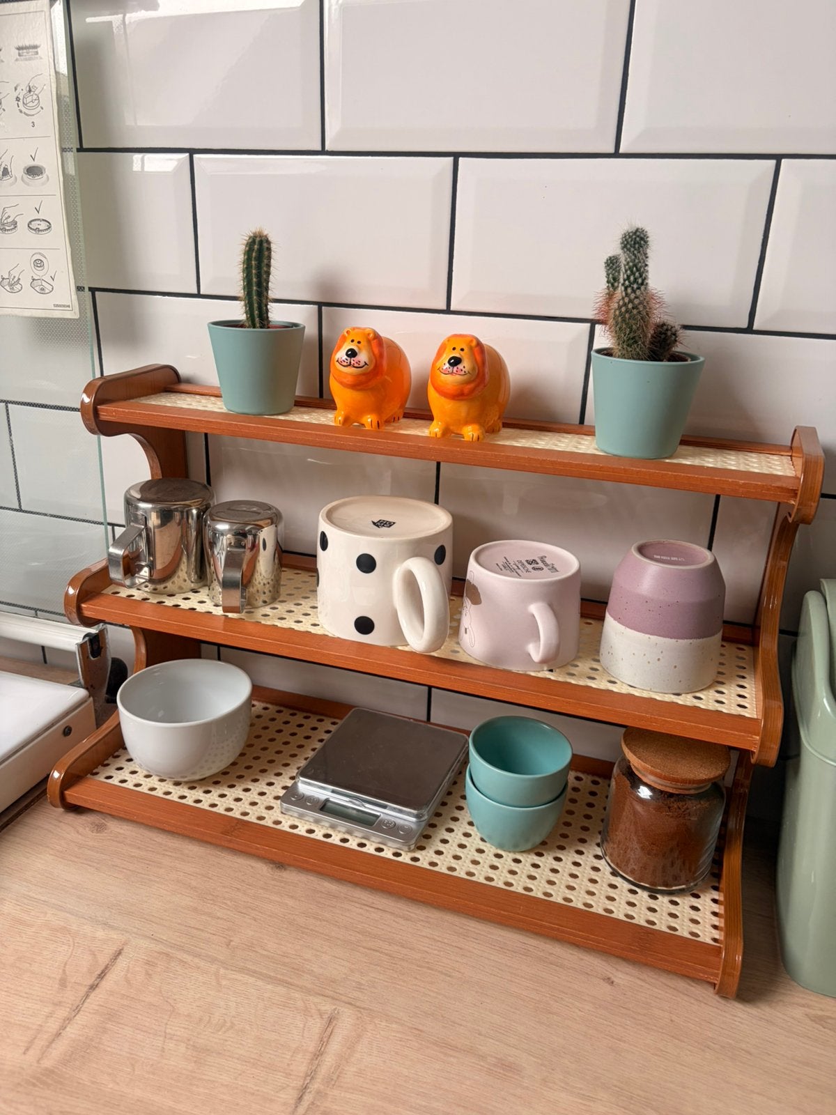 Étagère murale vintage Boho avec 3 étagères - style rétro, Enlèvement, Comme neuf