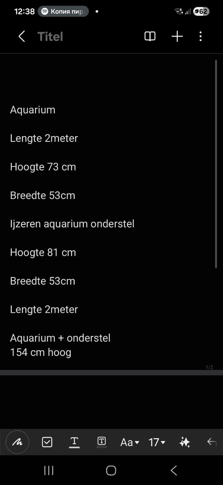 Aquarium de 2 mètres + cadre en fer, Animaux & Accessoires, Aquarium vide, Enlèvement, Utilisé, Couvercle inclus
