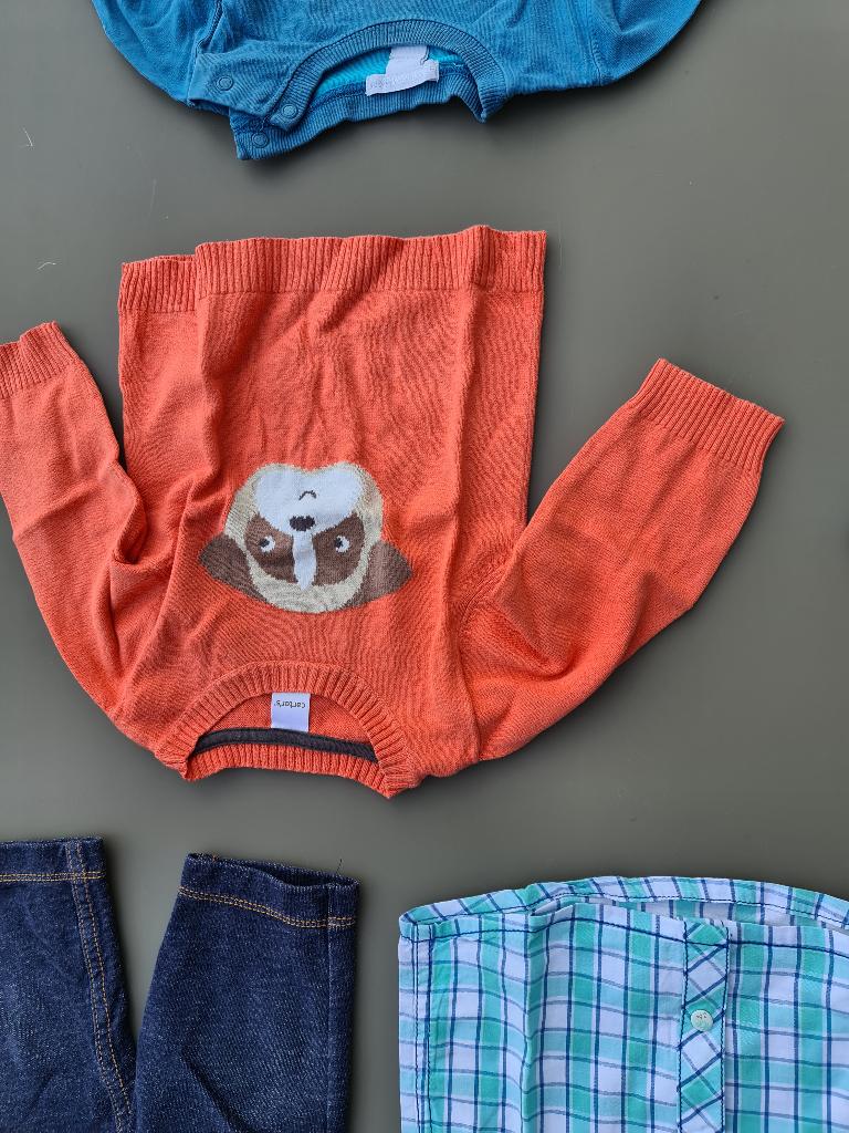 oranje pull, trui met hond 9m 74cm, Enlèvement, Comme neuf