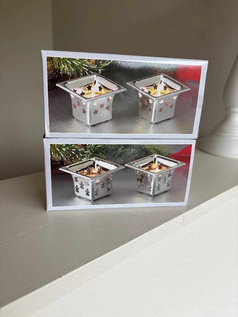 Verzilverde theelichtjes Kerst, Ophalen, Overige merken, Nieuw, 5 cm