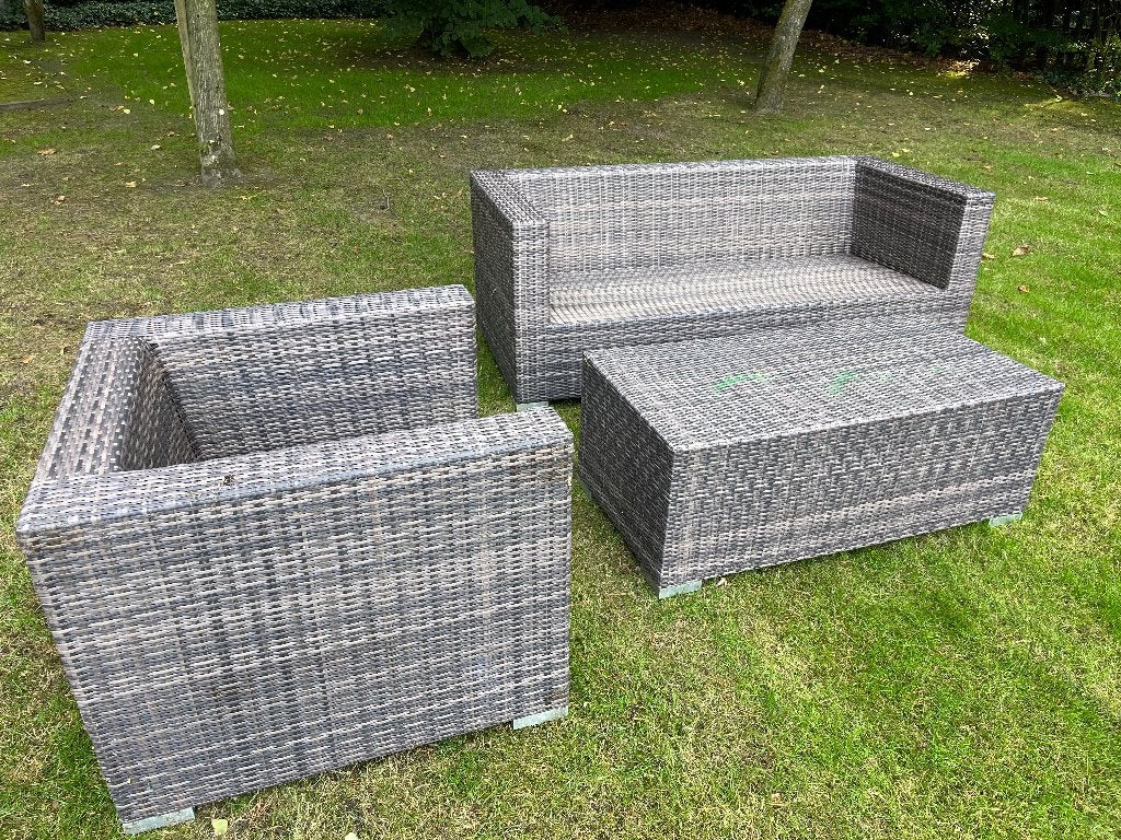 Loungeset, Tuin en Terras, Ophalen, 5 zitplaatsen, Kunststof, Gebruikt