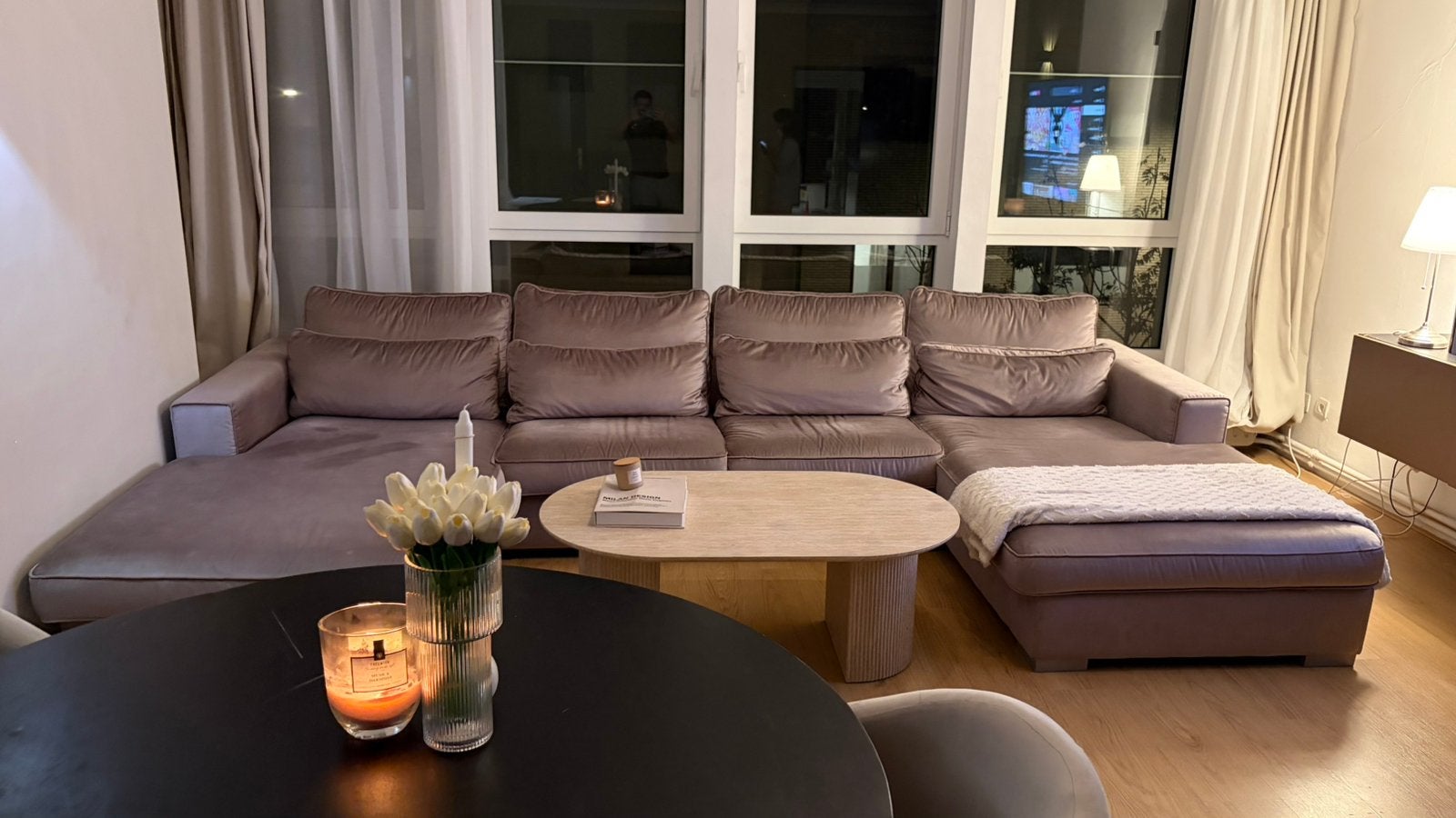 Grote luxe Velvet U bank, Ophalen, Gebruikt