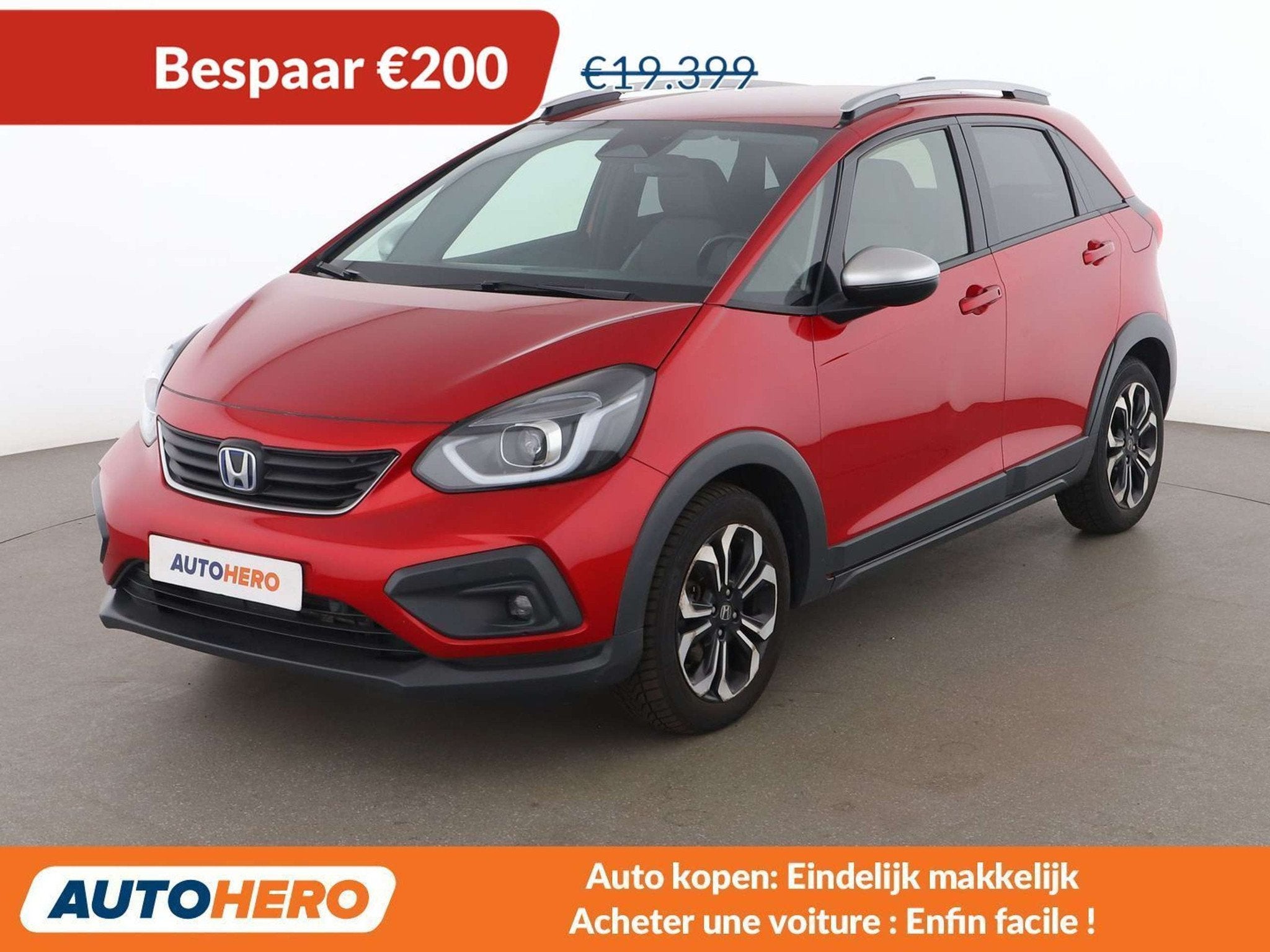 Honda Jazz 1.5 i-MMD Hybrid Crosstar Executive, Autos, Rouge, Euro 6, Détection des panneaux routiers, 109 g/km