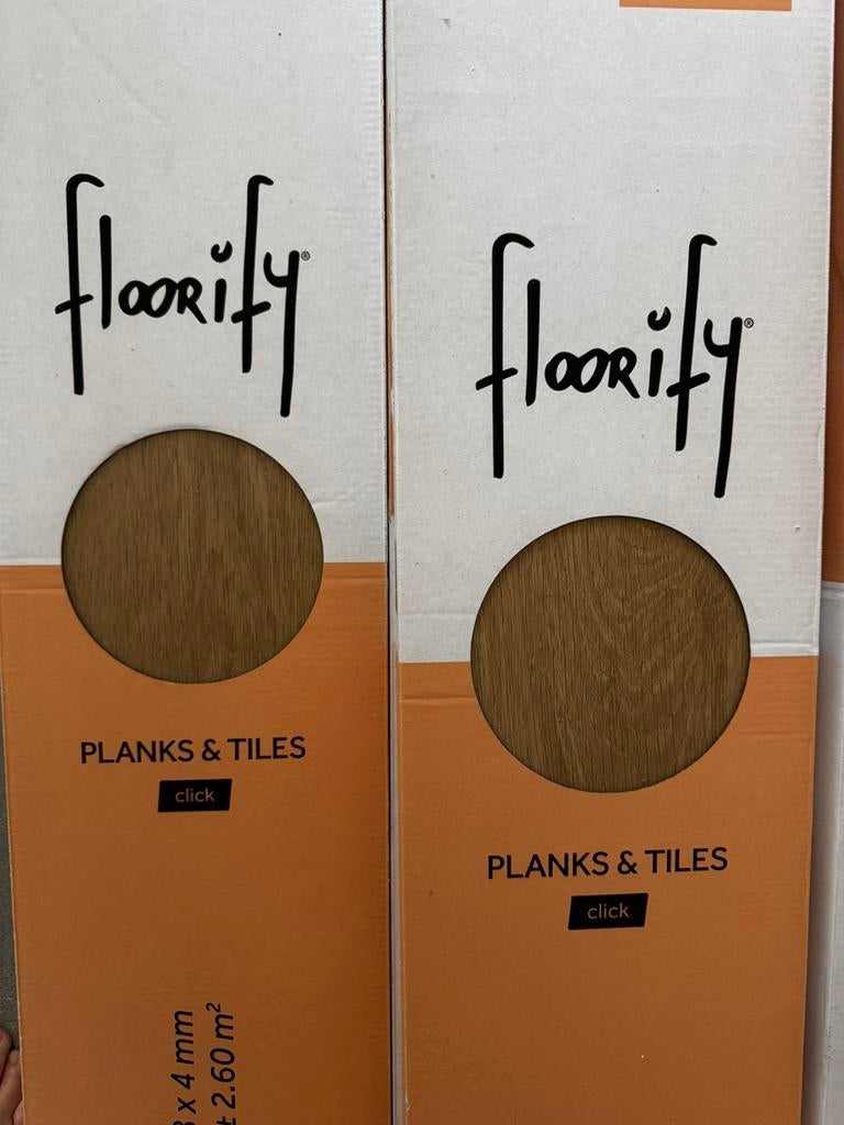 23,4m2 Floorify Apple crumble vinyl vloer, Doe-het-zelf en Bouw, Vloerdelen en Plavuizen, Nieuw, Laminaat, Kunststof, 10 m² of meer